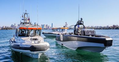 A Whiskey Alpha 85 (right) and two Marine NSW boats designed by Naiads and built by YWE. Photo © Salty Dingo 2020.