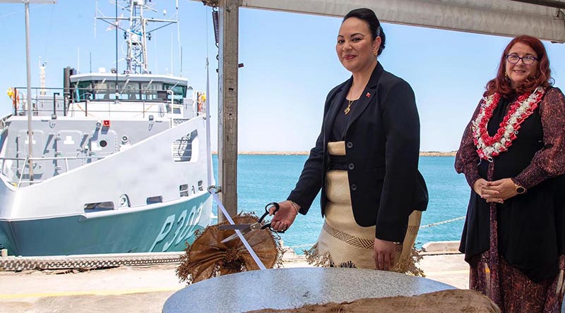 High Commissioner to Australia HRH Princess Angelika Lātūfuipeka Tuku’aho and Australia's Minister for Defence Industry Melissa Price at the handover ceremony for Tonga's second Guardian-class patrol boat at Henderson, WA. Photo from Minister Price's Facebook page.