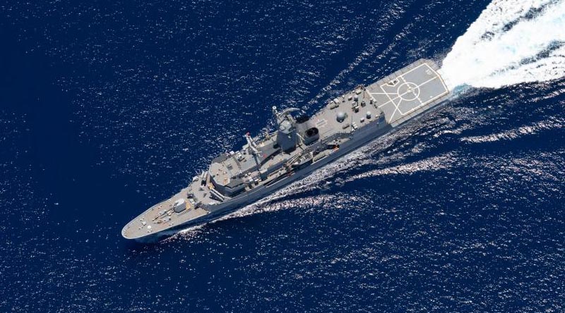 HMAS Ballarat in the Indian Ocean en route to participate in Exercise Malabar. Photo by Leading Seaman Shane Cameron.