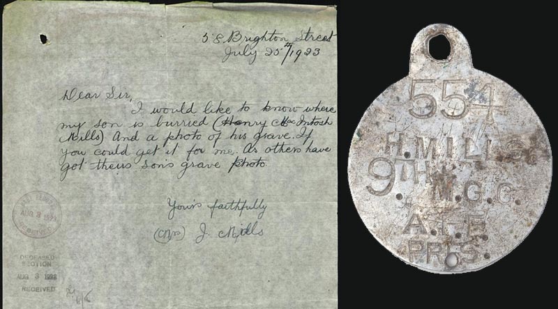 Desperate letter from a grieving mother – and her son's dogtag.