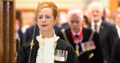 New Zealand's first female Usher of the Black Rod Sandra McKie at the State Opening of Parliament in Wellington today. Photo by Mark Tantrum – marktantrum.com
