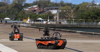 Titan1 unmanned ground vehicles used during Exercise Genesis as part of the Royal Australian Navy's Autonomous Warrior 2020-4. Unknown photographer.