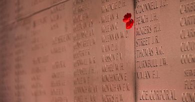 The Wall of Remembrance at the Australian National Memorial outside Villers-Bretonneux in France. Photo by Petty Officer Paul Berry.