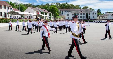 The 137th Graduating Class from the Royal Military College – Duntroon march off the parade ground for the final time. Photo by Sergeant Glen McCarthy.
