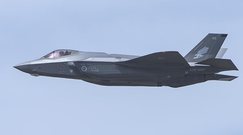 F-35 009 at RAAF Base Williamtown. Photo by Brian Hartigan.