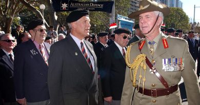 Then Governor General General Michael Jeffery at Reserve Farces Day march in Sydney. Photo by Leading Seaman Bill Louys.