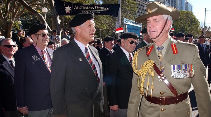 Then Governor General General Michael Jeffery at Reserve Farces Day march in Sydney. Photo by Leading Seaman Bill Louys.