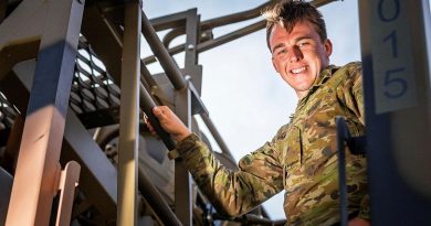 Private Zed Barrett, of the 3rd Combat Service Support Battalion, during his deployment on Operation Bushfire Assist. Photo by Private Madhur Chitnis.