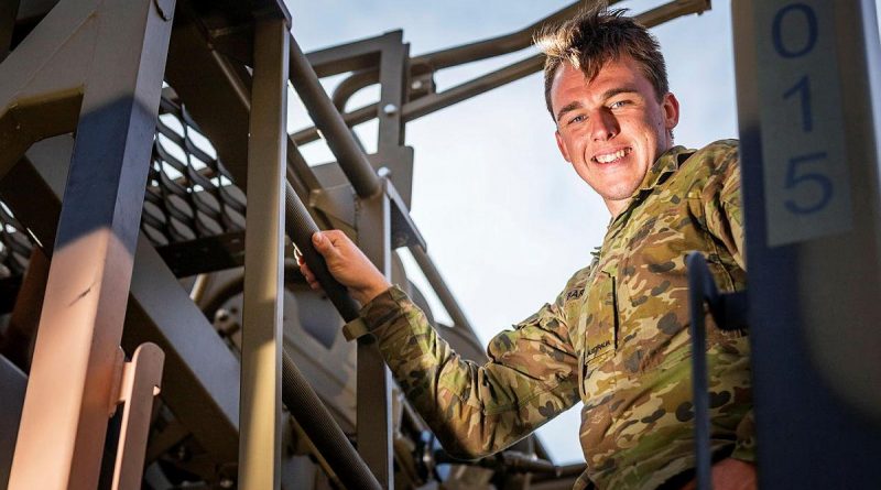 Private Zed Barrett, of the 3rd Combat Service Support Battalion, during his deployment on Operation Bushfire Assist. Photo by Private Madhur Chitnis.