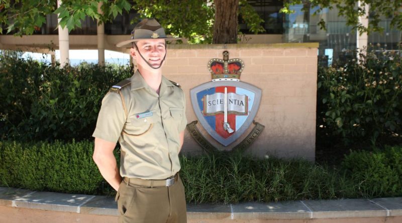 Officer Cadet James Boidin at the Australian Defence Force Academy.