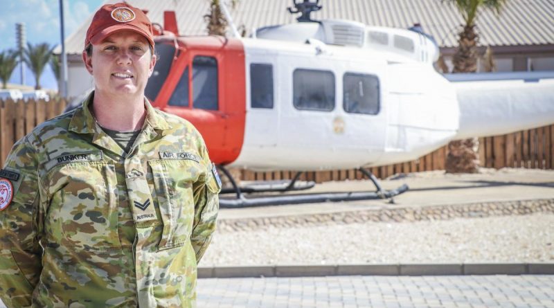 Royal Australian Air Force Corporal Vanessa Bunker in Egypt.