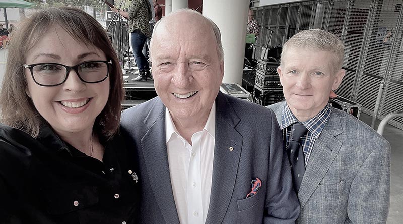 Kay Danes with fellow speaker Alan Jones and her husband, former SAS Warrant Officer Kerry Danes. Photo supplied.