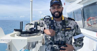 Leading Seaman Boatswain's Mate Benyam Gormiesa navigated ADV Cape Inscription through the Great Barrier Reef.