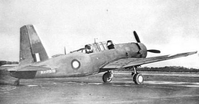 A Vultee Vengeance MkIV general-purpose dive bomber at RAAF Base Williamtown, NSW, circa 1943. AWMP00448.191
