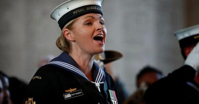 Leading Seaman Tracy Kennedy is proud to provide vocals on the new recording of Advance Australia Fair. Photo by Sergeant Christopher Dickson.