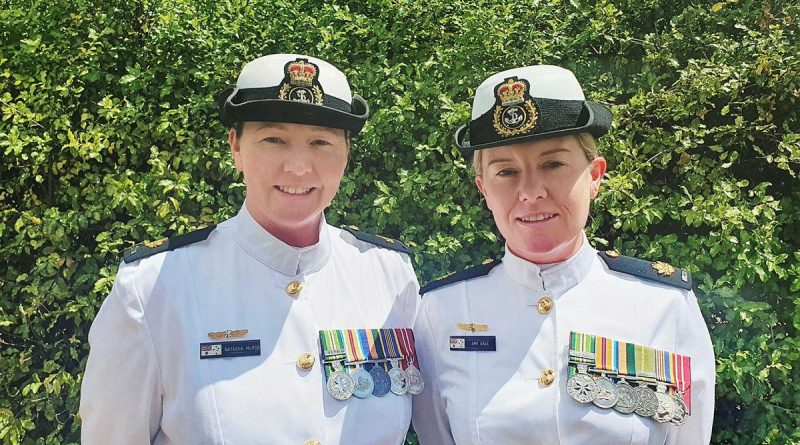 Warrant Officer Natasha McRoe, left, and sister Warrant Officer Amy Gale in Tasmania.