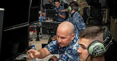 RAAF personnel from No. 41 Wing, RAAF Base Williamtown work together with coalition forces from the US, UK, Denmark, Canada and Belgium at Kingpin in the Middle East region.