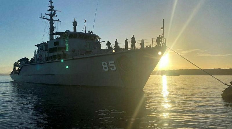 CAPTION: HMAS Gascoyne in Jervis Bay to conduct mine-hunting exercises as part its Fleet Certification Period.