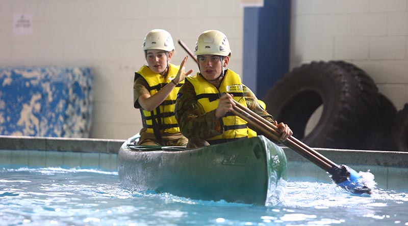 Australian Army Cadets participate in water-based activities during the Chief of Army's Team Challenge at Puckapunyal. Photo by Sergeant Brian Hartigan.