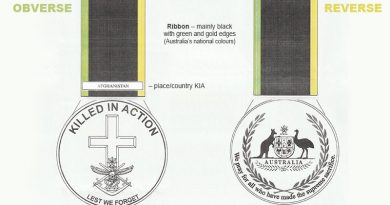 A proposed design for an Australian Killed in Action medal. Submitted by Leslie Edgar Anderson.