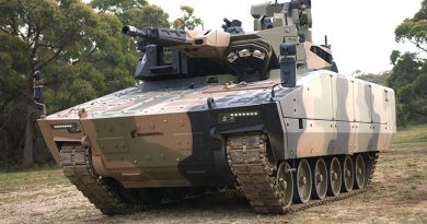 Lynx KF41 in Australia for risk mitigation testing. Photo supplied by Rheinmetall.