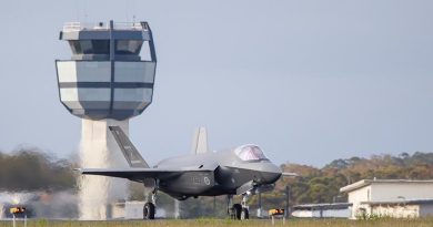 An F-35A Lightning II at RAAF Base Williamtown, New South Wales. Photo by Corporal Craig Barrett.