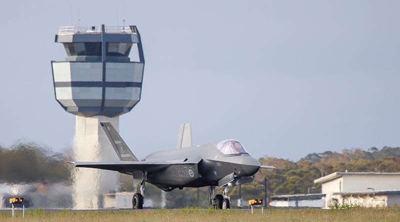 An F-35A Lightning II at RAAF Base Williamtown, New South Wales. Photo by Corporal Craig Barrett.