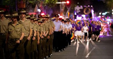 ADF participants in the Sydney Gay and Lesbian Mardi Gras Parade in February 2020. Photo by Megan Popelier.