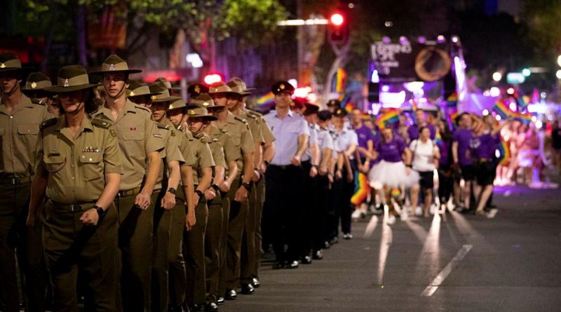 ADF participants in the Sydney Gay and Lesbian Mardi Gras Parade in February 2020. Photo by Megan Popelier.