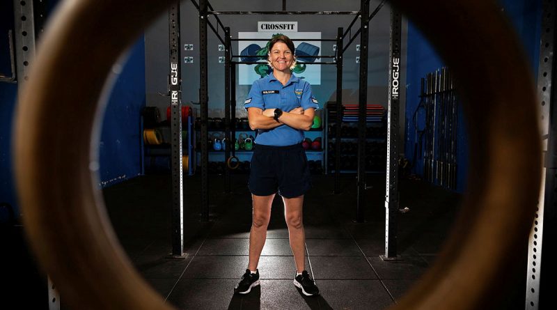 No. 17 Squadron Physical Training Instructor, Corporal Natasha Wilson in the RAAF Base Tindal gymnasium.