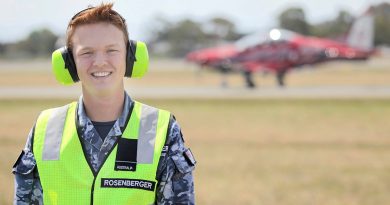 Flying Officer Ryan Rosenberger, Base Airfield Engineering Officer (BAEO), No. 30 Squadron, RAAF Base East Sale, Victoria. Photo by POIS Rick Prideaux.