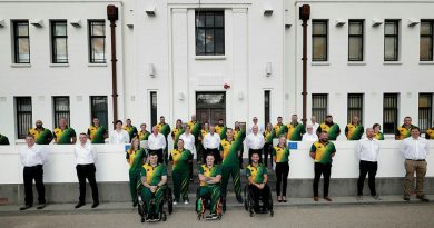 Competitors and staff of the Australian 2020 Invictus Games team at Torrens parade grounds, Adelaide. Photo: Leading Seaman Jayson Tufrey