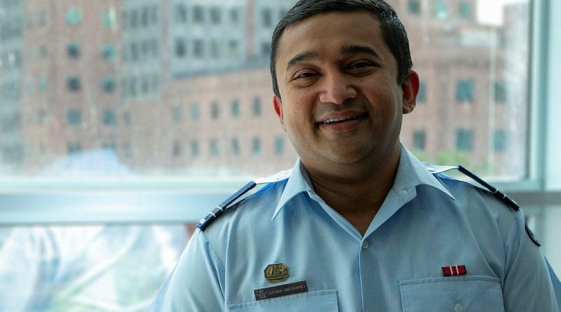 Aviation safety assurance officer Flight Lieutenant Soumya 'Sam' Chowdhury at the Defence Aviation Safety Authority office in Melbourne, Victoria.