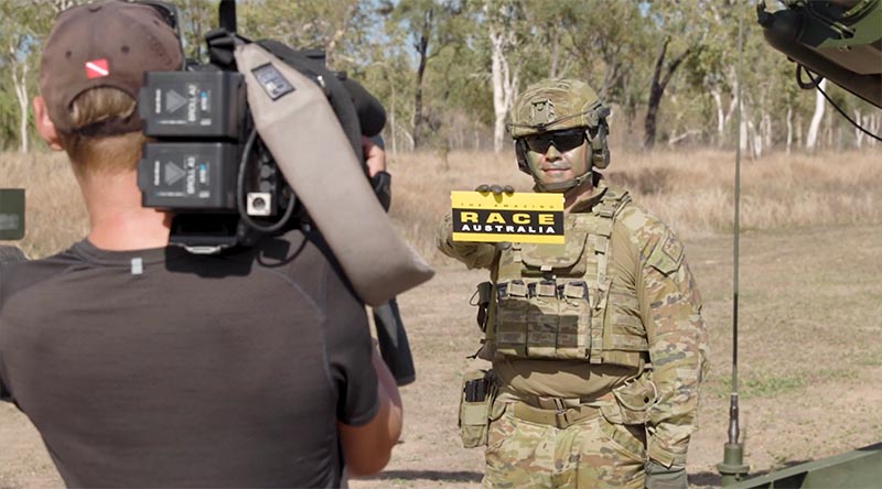 TV's The Amazing Race comes to Lavarack Barracks, Townsville. Video screen grab.