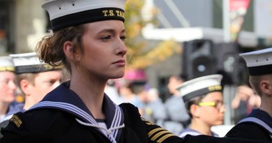 Australian Navy Cadets march through the streets of Launceston. Photos by Helen Patronis.