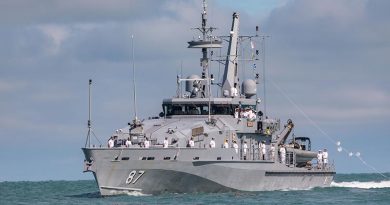 Royal Australian Navy patrol boat HMAS Pirie sails into Darwin Harbour, Northern Territory, for the last time before she decommissions. Photo by Leading Seaman Shane Cameron.