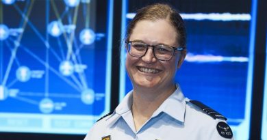 Squadron Leader Kate Yaxley lectures and mentors students at UNSW Canberra.