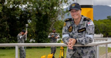 Leading Seaman Hydrographic Systems Operator Tanya Maksimovic with Deployable Geospatial Support Team 4 in Cairns. Story by Sub-Lieutenant Nancy Cotton. Photo by Leading Seaman Shane Cameron.