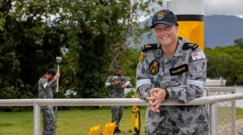 Leading Seaman Hydrographic Systems Operator Tanya Maksimovic with Deployable Geospatial Support Team 4 in Cairns. Story by Sub-Lieutenant Nancy Cotton. Photo by Leading Seaman Shane Cameron.