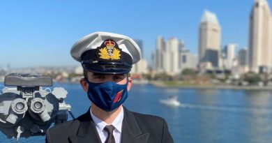 Lieutenant Commander Dale Axford stands ready for exchange with the US Navy. Story by Lieutenant Commander Warren Bowring.