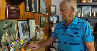 Reginald ‘Rocky’ Anock at his home in Ridgehaven, South Australia. Mr Anock is a veteran of the Battle of Kapyong. Story and photo by Captain Carla Armenti.