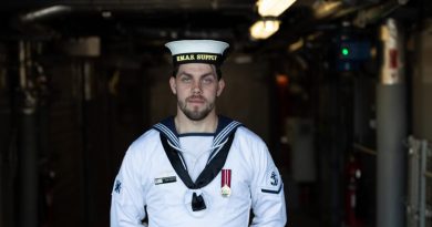 Leading Seaman Dion Cray on board HMAS Supply. Story by Lieutenant Jessica Craig. Photo by Leading Seaman David Cox.