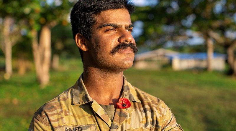 Private Osama Ahmed will spend Anzac Day 2021 in Vanuatu. Story by Corporal Olivia Cameron. Photo by Corporal Olivia Cameron.