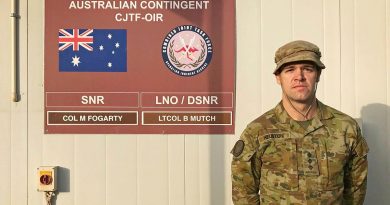 Captain Alex Heuston, from Singleton, NSW, is currently deployed as a military adviser and will be at Camp Arifjan, Kuwait, on Anzac Day. Story by Lieutenant Commander Andrew Ragless.