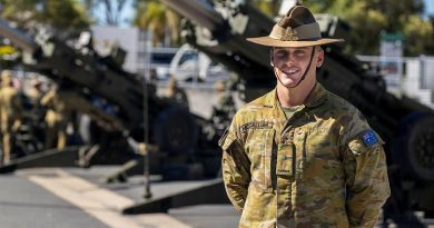 Gunner Cooper McCallum at Gallipoli Barracks Brisbane. Story by Captain Jesse Robilliard. Photo by Corporal Nicole Dorrett.