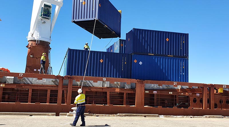 Australian Munitions being loaded for export. Image supplied.