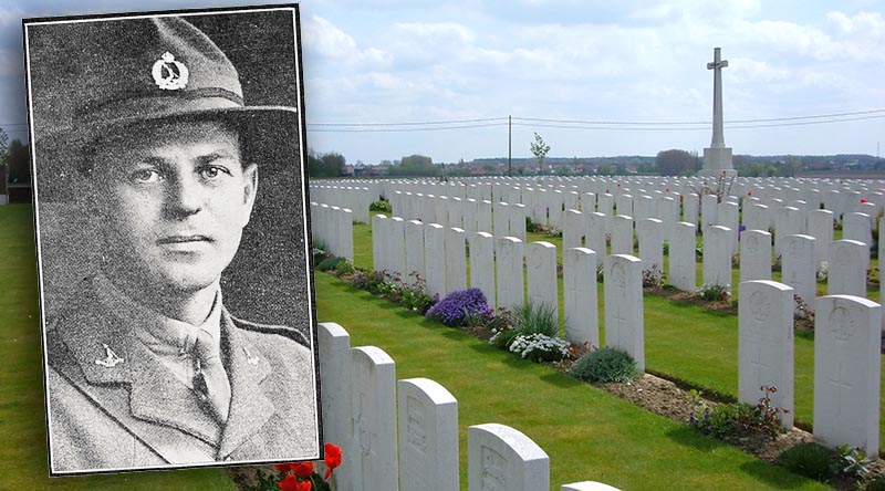 The last resting place of New Zealand infantry Captain Ernest Charles Parry – Dochy Farm New British Cemetery, Belgium.