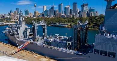HMAS Supply's commissioning ceremony at Fleet Base East in Sydney, New South Wales. Photo by Leading Seaman Christopher Szumlanski.
