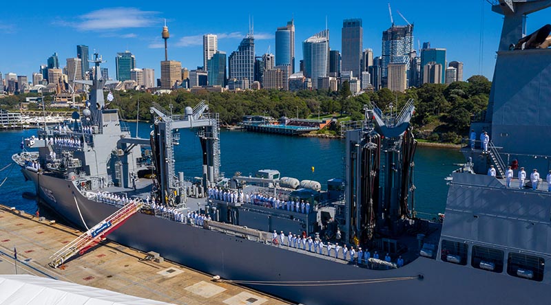 HMAS Supply's commissioning ceremony at Fleet Base East in Sydney, New South Wales. Photo by Leading Seaman Christopher Szumlanski.