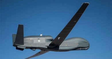 Japan’s RQ-4B Global Hawk makes its maiden flight. Photo supplied by Northrop Grumman.